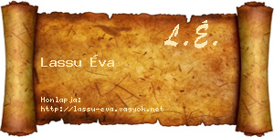 Lassu Éva névjegykártya